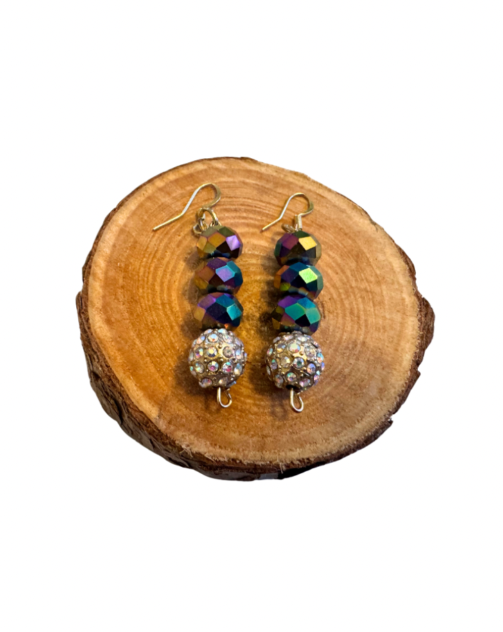 Lavender and Gold Earrings