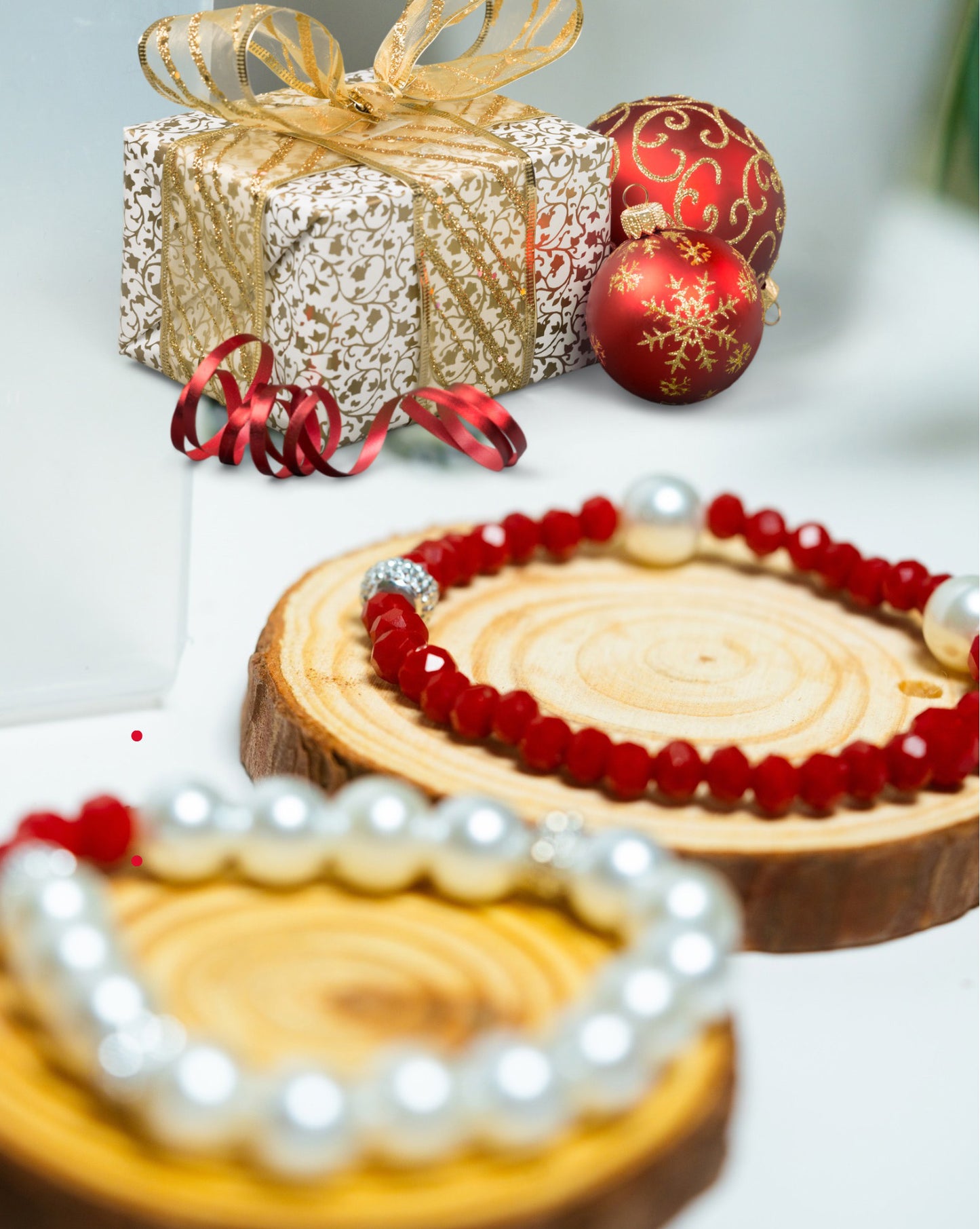 Red and White Bracelets