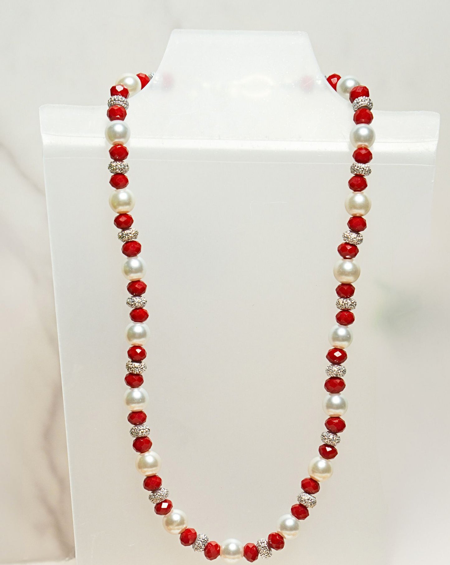 Red and White Necklace